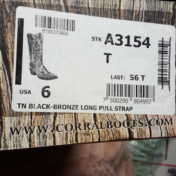 NIB Corral TEEN vintage bronze black boots size 6 - Picture 12 of 14